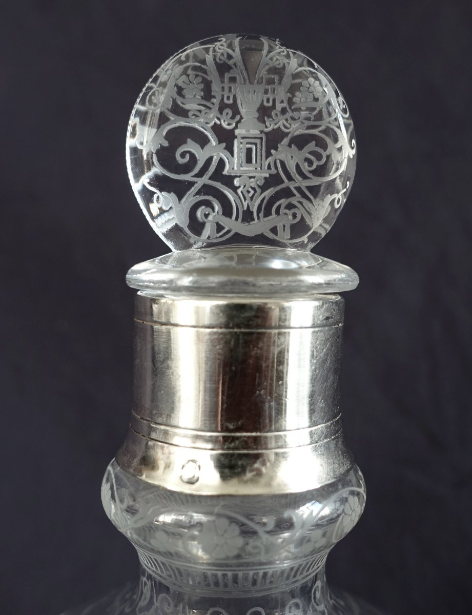 Baccarat - Carafe à Liqueur Modèle Michelangelo Monté Argent Massif, Minerve-photo-4