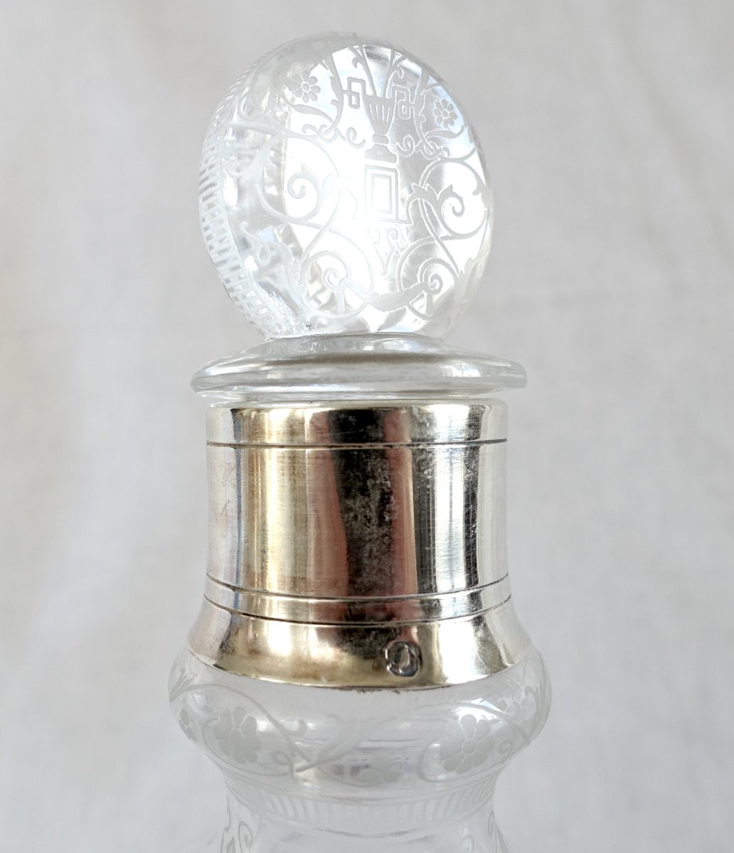 Baccarat - Carafe à Liqueur Modèle Michelangelo Monté Argent Massif, Minerve-photo-3