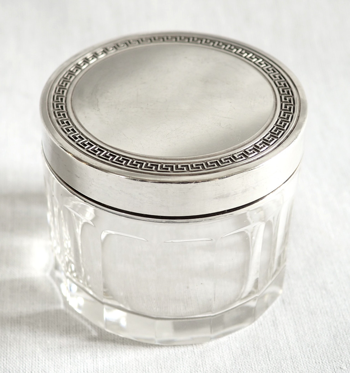   Boîte à Boutons De Manchettes - Argent Massif & Cristal De Baccarat, Poinçon Minerve