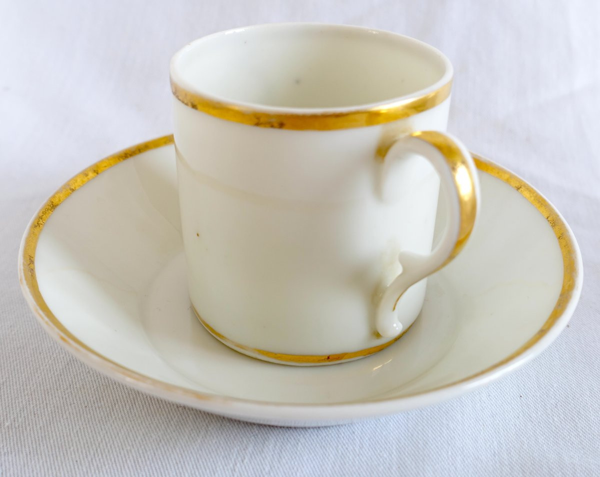 Suite de 4 tasses à café litrons à monogrammes d'époque Directoire vers 1800-photo-4