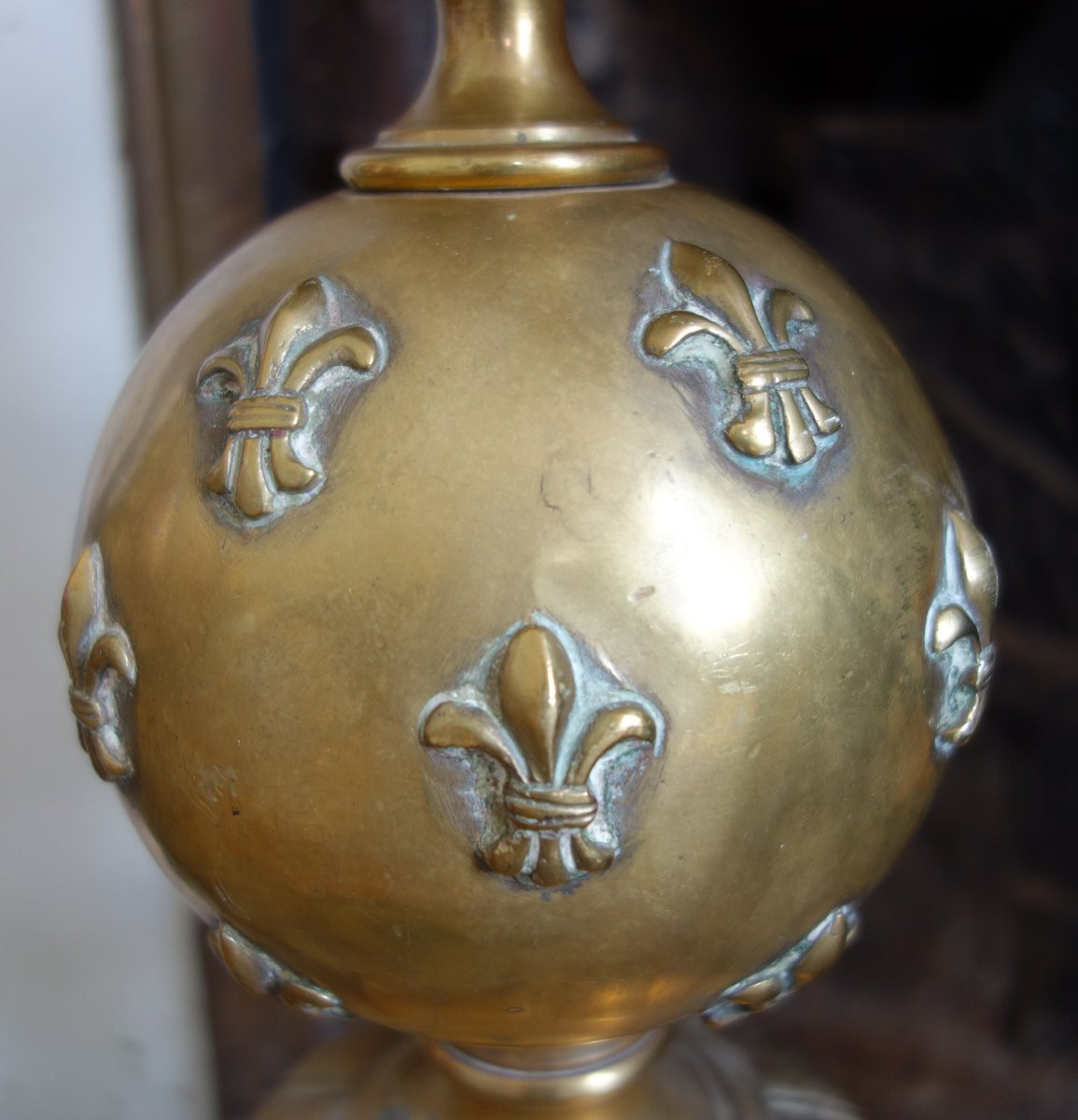 Pair Of Large Andirons With Royalist Marmosets, Louis XIV Style-photo-2