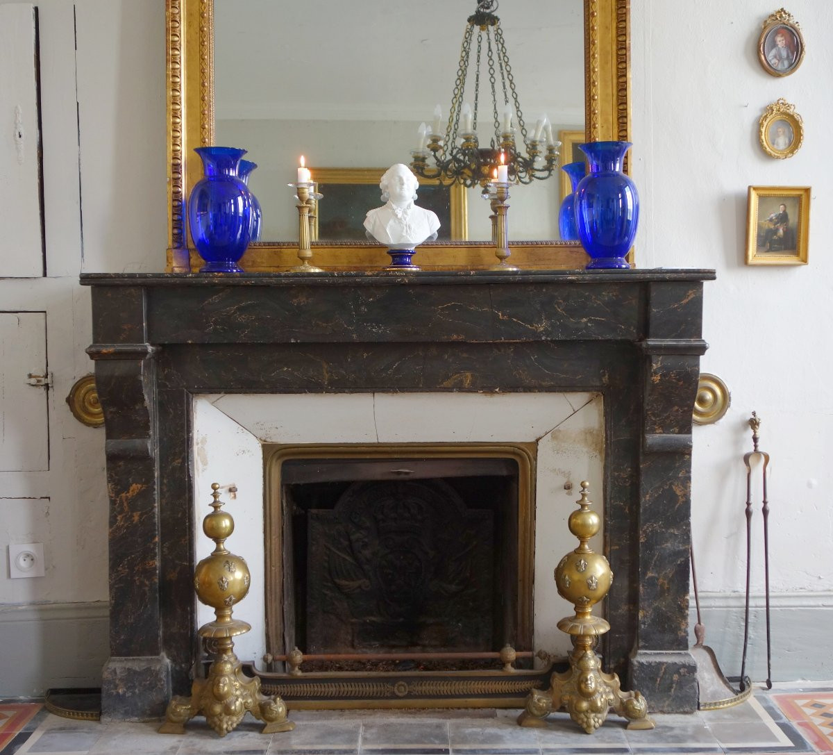 Pair Of Large Andirons With Royalist Marmosets, Louis XIV Style-photo-5