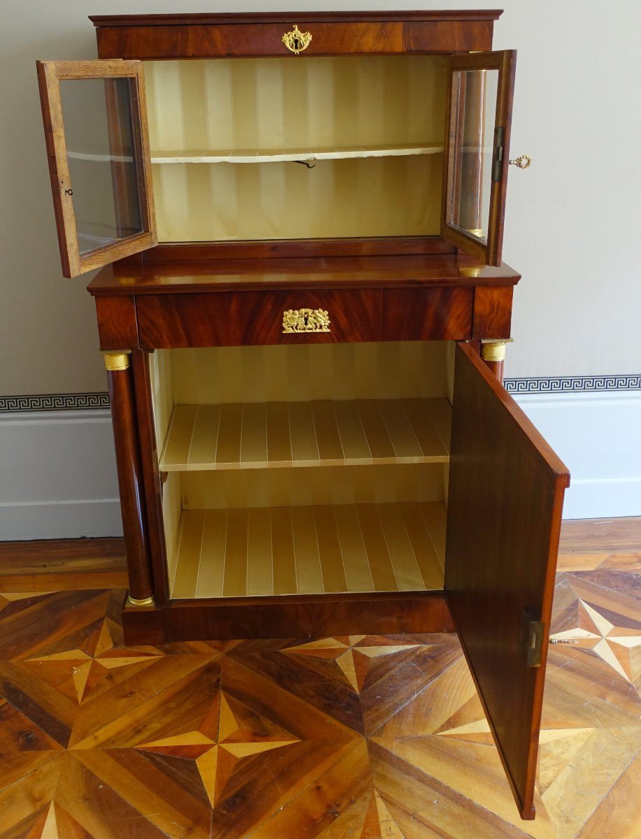 Empire Mahogany And Ormolu Cabinet, Early 19th Century Circa 1810-photo-1