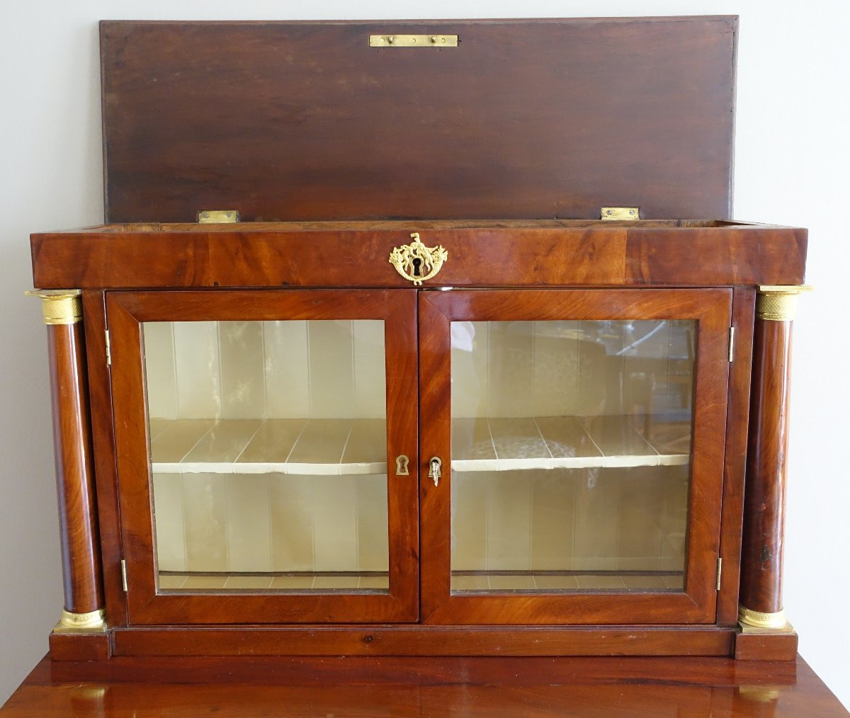 Empire Mahogany And Ormolu Cabinet, Early 19th Century Circa 1810-photo-2