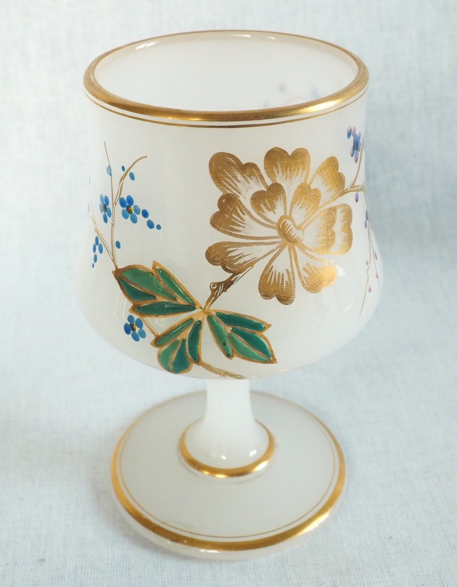 Baccarat - service de nuit en opaline émaillé et doré à décor Japonisant-photo-3