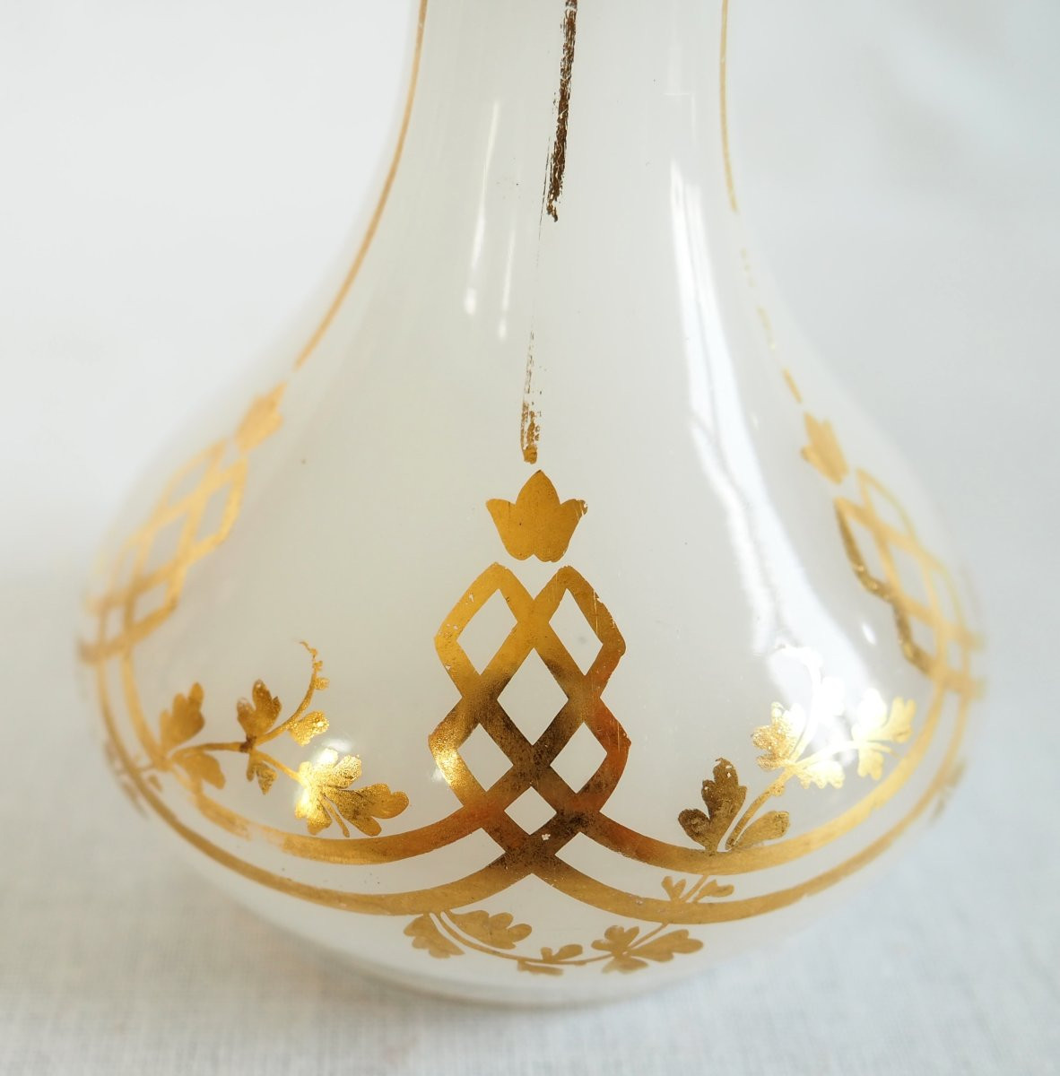   Baccarat: Orientalist Liqueur Bottle/carafe In Gilded Opaline Circa 1860-photo-4