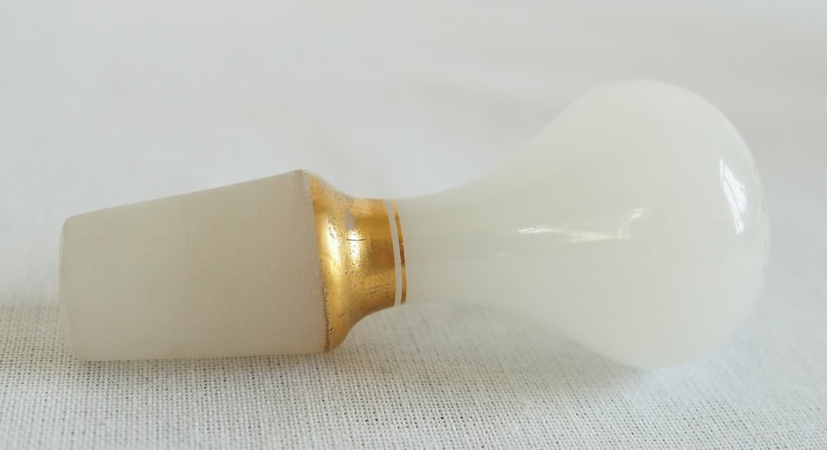   Baccarat: Orientalist Liqueur Bottle/carafe In Gilded Opaline Circa 1860-photo-5