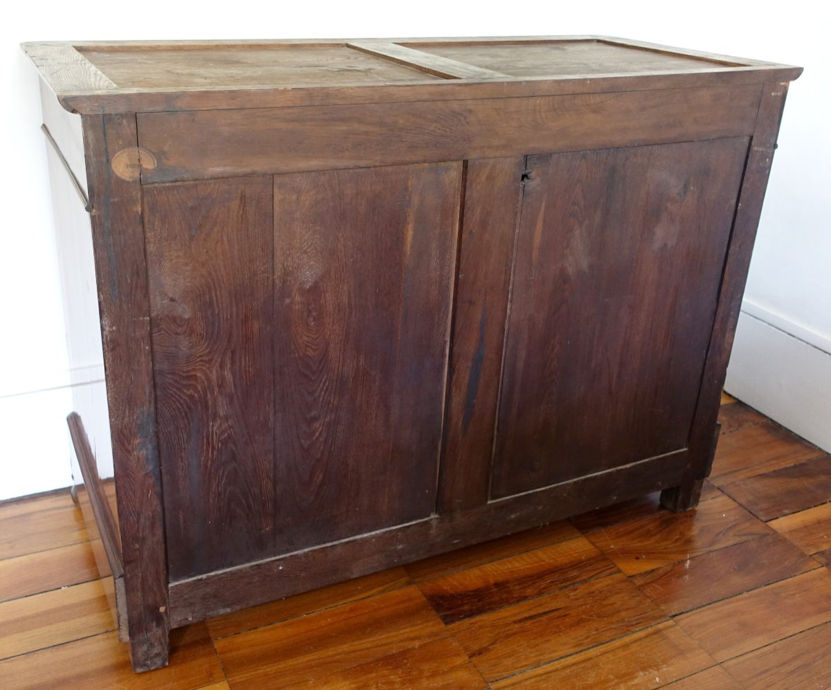 Dining Room Sideboard In Mahogany, Gilt Bronze, Turquoise Blue Marble - Restoration Period-photo-8