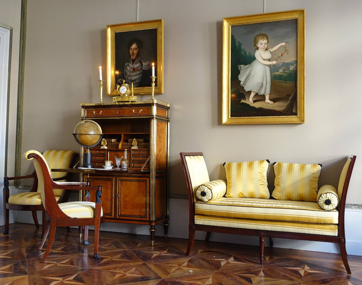 Louis XVI Period Writing Desk In Citronnier And Amaranth - Late 18th Century-photo-6