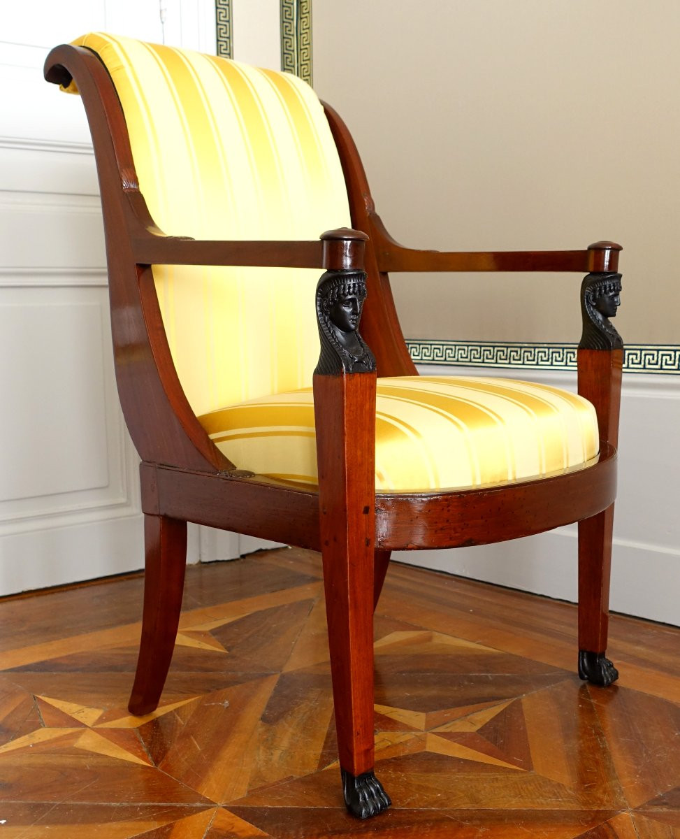 Mobilier de salon en acajou d&#039;&eacute;poque Directoire Consulat attribu&eacute; &agrave; Demay-photo-4