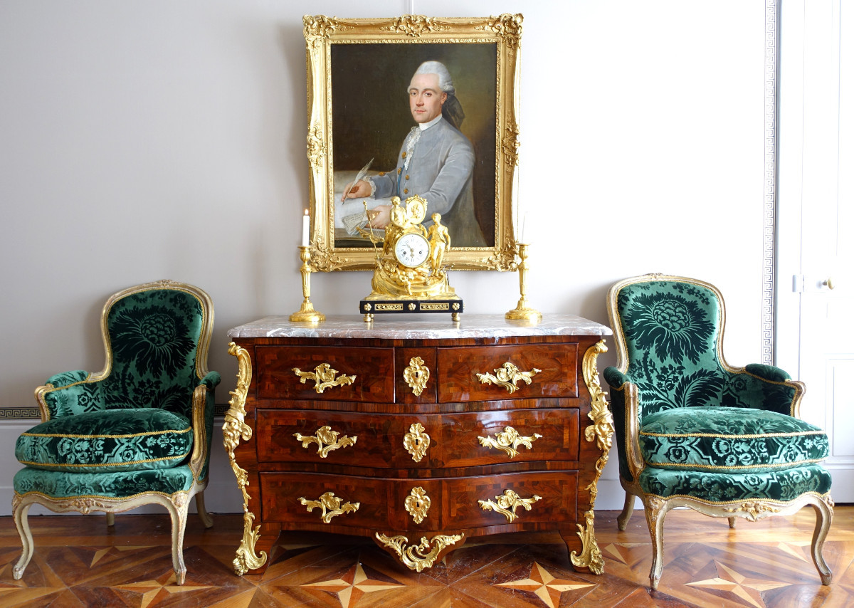 Regency-louis XV Period Chest Of Drawers In Violet Wood Attributed To Jean-charles Saunier-photo-8