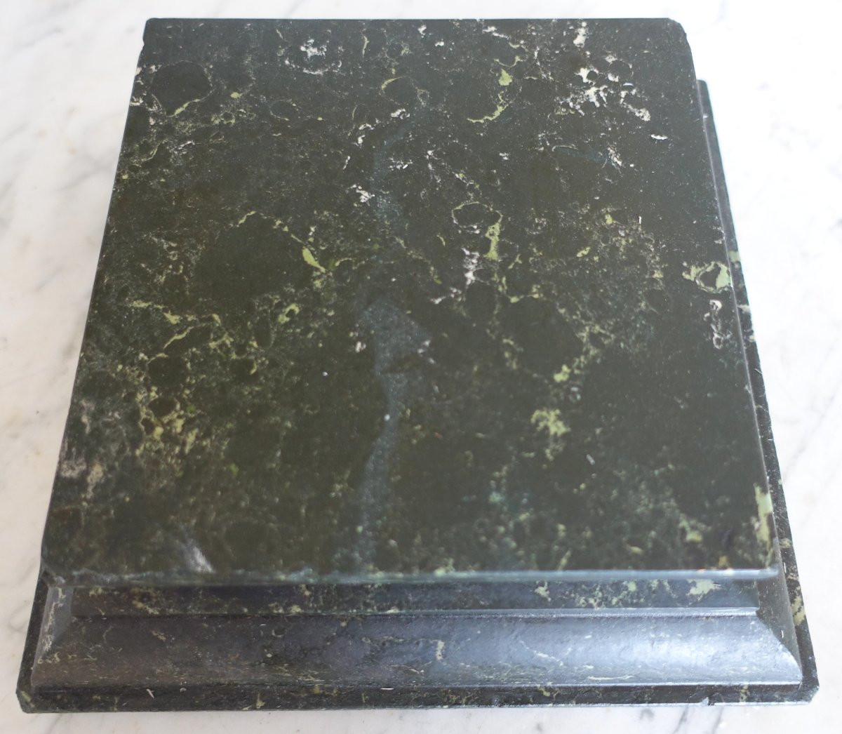 Neoclassical Display Base For Bust In Sea Green Marble-photo-2
