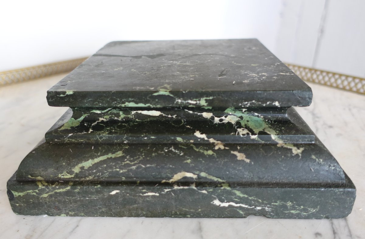 Neoclassical Display Base For Bust In Sea Green Marble-photo-1