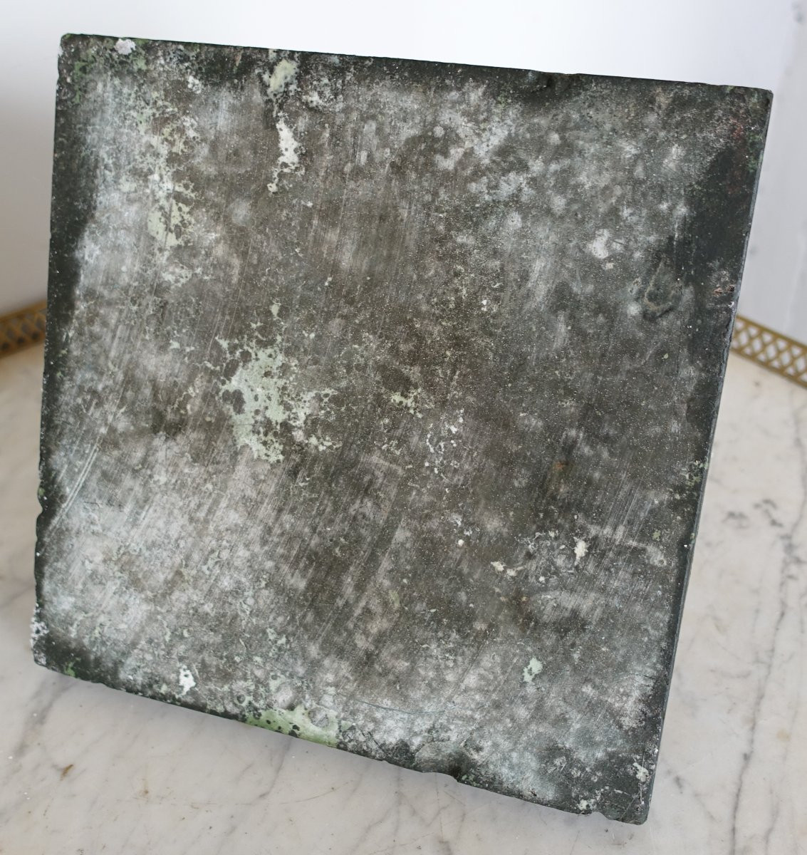 Neoclassical Display Base For Bust In Sea Green Marble-photo-4