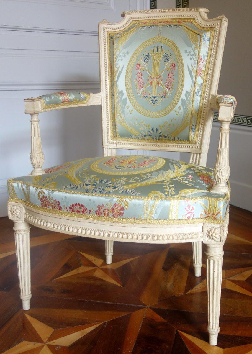 Paul-François JEAN : paire de fauteuils cabriolets d'époque Louis XVI estampillés-photo-2