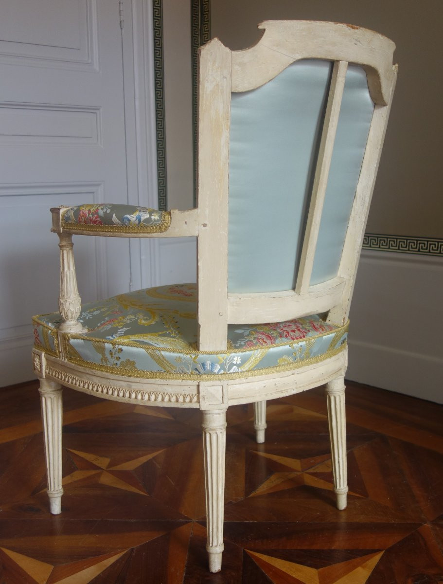 Paul-François JEAN : paire de fauteuils cabriolets d'époque Louis XVI estampillés-photo-4