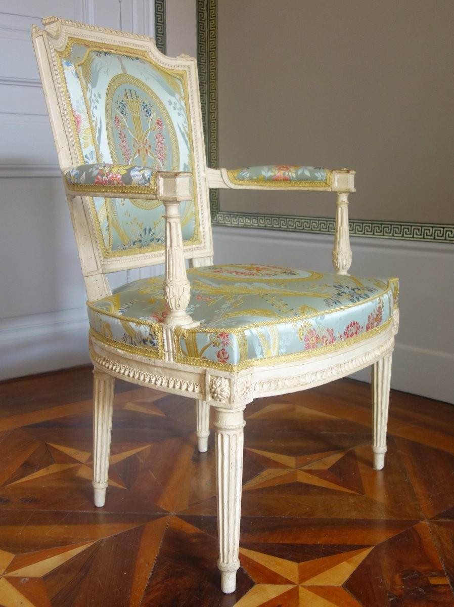 Paul-François JEAN : paire de fauteuils cabriolets d'époque Louis XVI estampillés-photo-1