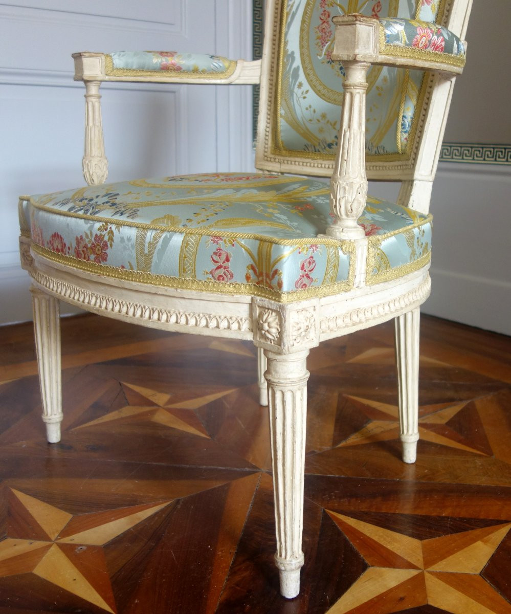 Paul-François JEAN : paire de fauteuils cabriolets d'époque Louis XVI estampillés-photo-2