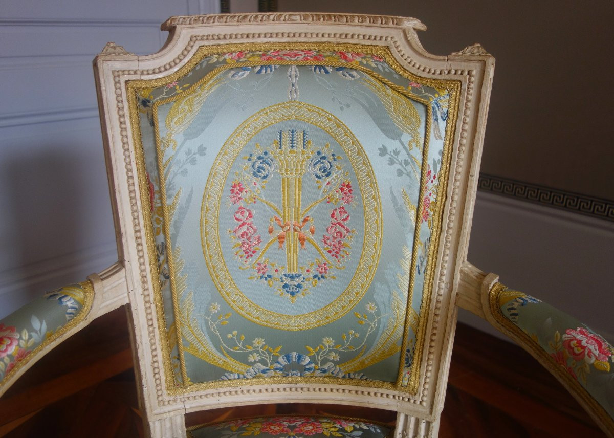 Paul-François JEAN : paire de fauteuils cabriolets d'époque Louis XVI estampillés-photo-5