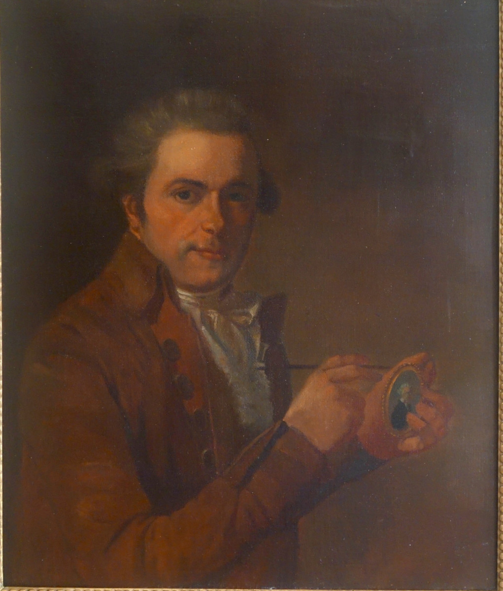 19th Century French School, Portrait Of The Miniaturist Lié Louis Périn-salbreux After Roslin-photo-2