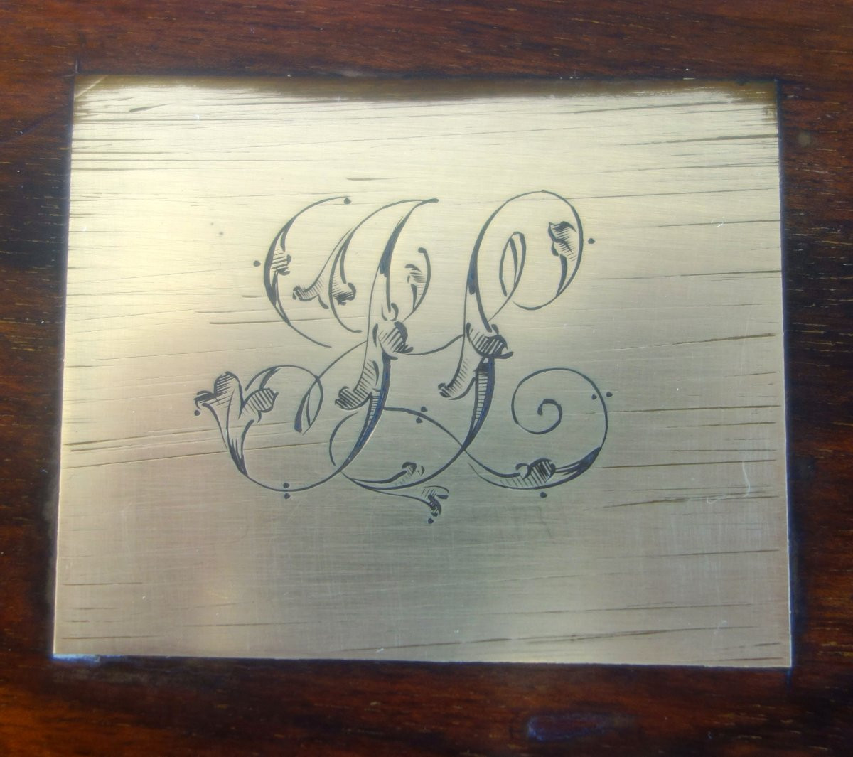 Ecritoire de Marine ou de voyage en acajou et laiton d'époque 19e siècle-photo-6