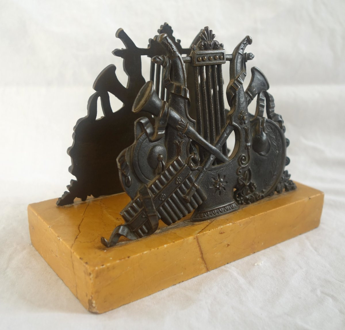 Bronze And Siena Marble Letter Rack - Empire Restoration Period - Circa 1820-photo-3