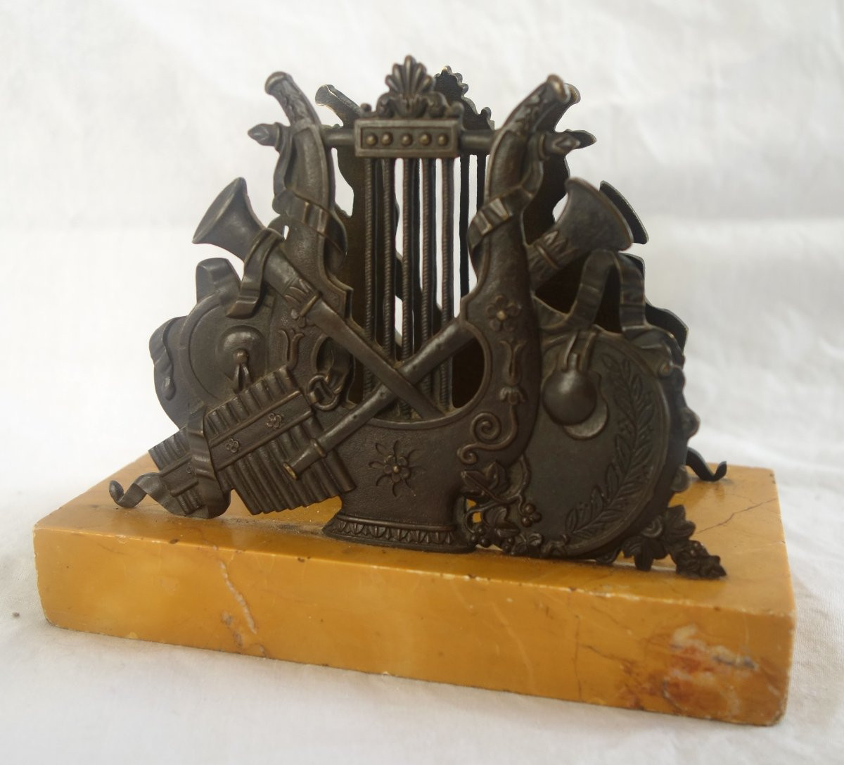 Bronze And Siena Marble Letter Rack - Empire Restoration Period - Circa 1820-photo-1