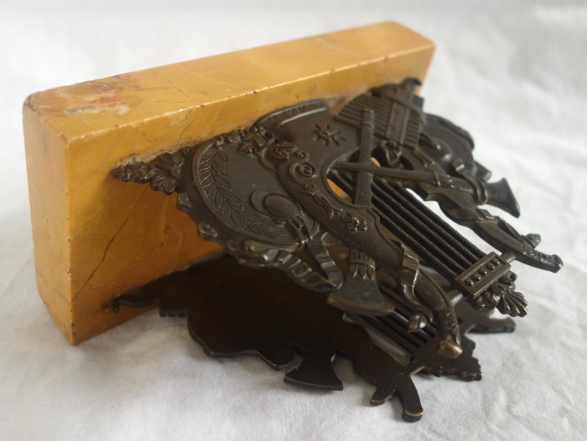 Bronze And Siena Marble Letter Rack - Empire Restoration Period - Circa 1820-photo-3