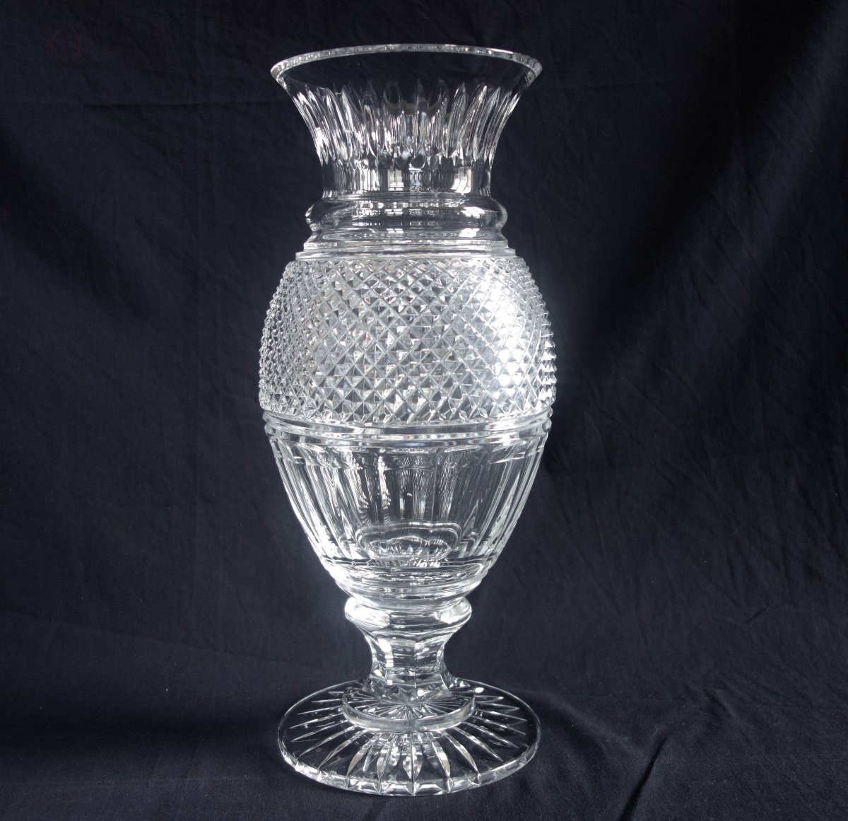   Spectacular Baccarat Crystal Vase, Empire Style, Eurydice Pattern  - 35cm-photo-3