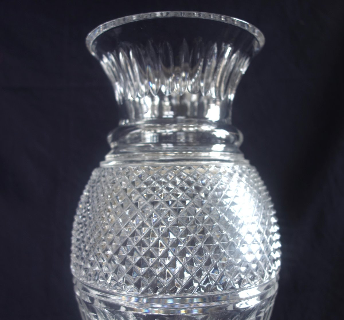   Spectacular Baccarat Crystal Vase, Empire Style, Eurydice Pattern  - 35cm-photo-1