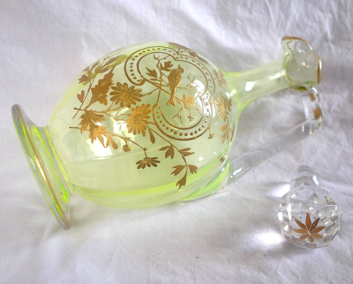 Baccarat - aiguière en cristal jaune et or - époque 1880-photo-4