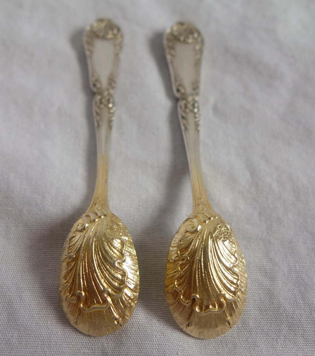 Puiforcat paire de salières en argent massif de style transition Louis XVI modèle Pompadour-photo-5
