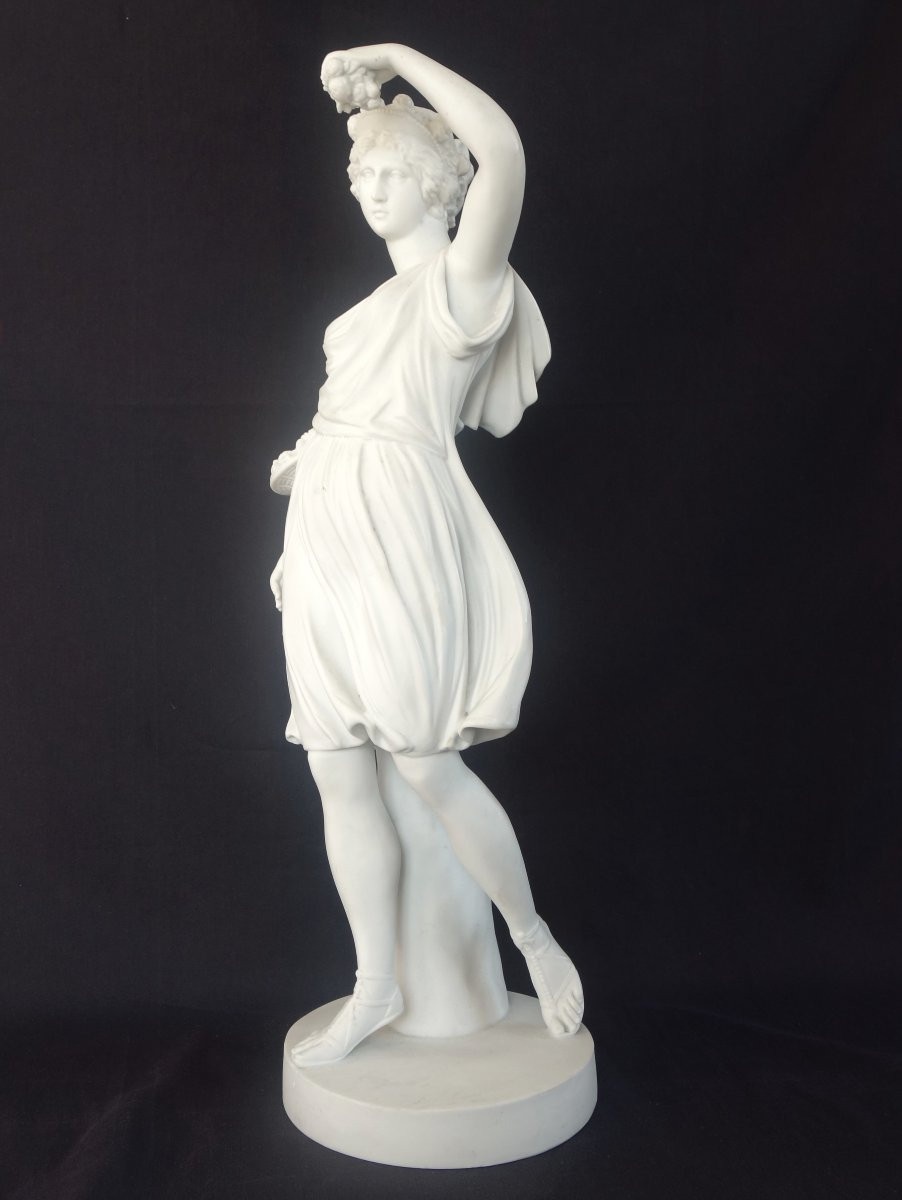 Large Neoclassical Antique Porcelain Biscuit Statue: Ceres, Allegory Of Summer, 52cm-photo-6