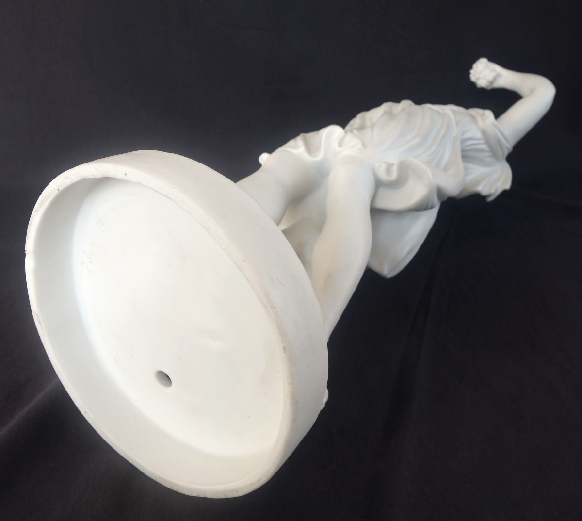 Large Neoclassical Antique Porcelain Biscuit Statue: Ceres, Allegory Of Summer, 52cm-photo-7