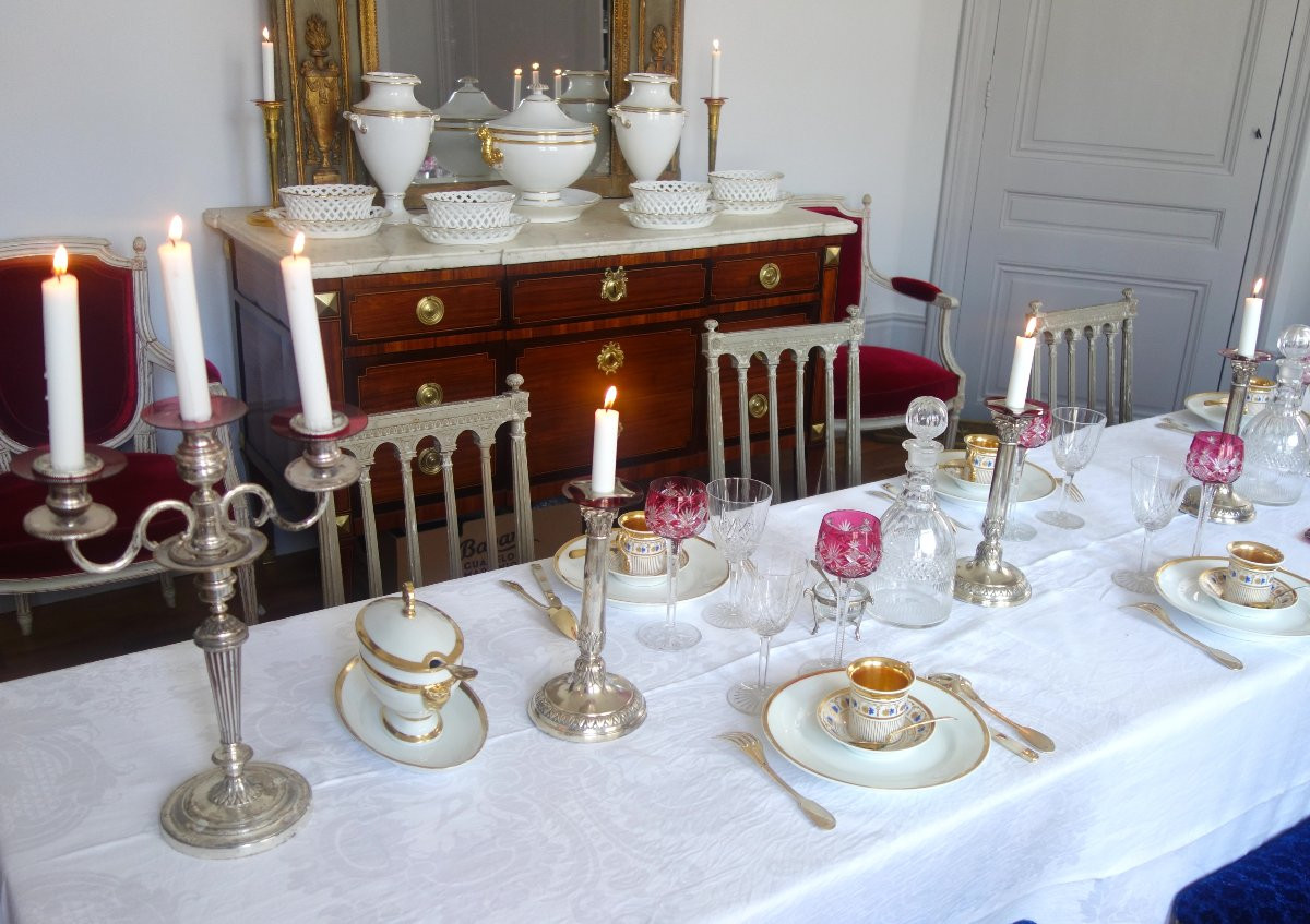 Saint Louis : paire de bobèches en cristal rouge pour bougeoirs, lustre (d'un ensemble de 50)-photo-5