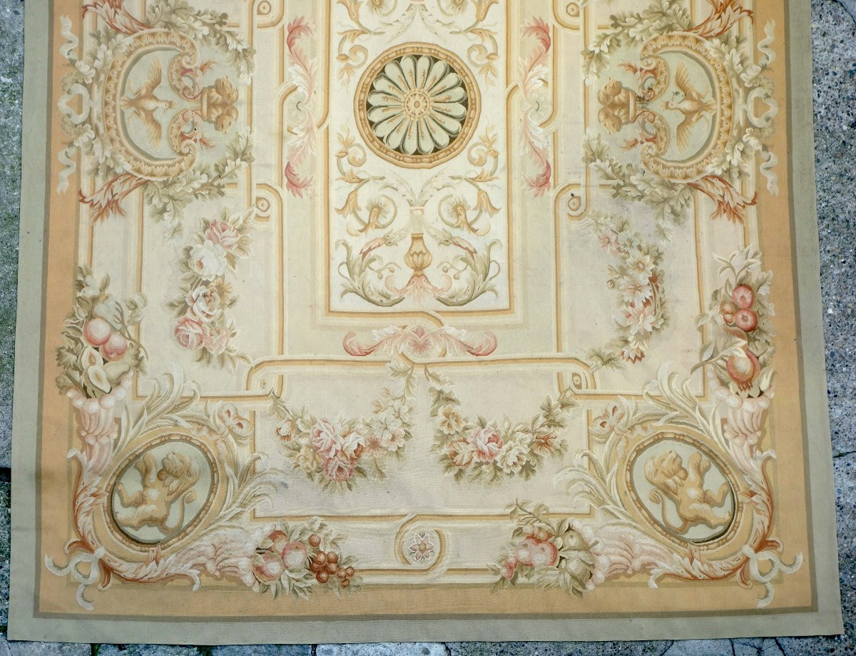 Large Aubusson Rug In Empire Restoration Style - 368cm X 270cm-photo-1