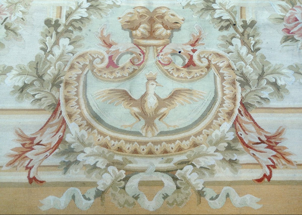 Large Aubusson Rug In Empire Restoration Style - 368cm X 270cm-photo-7