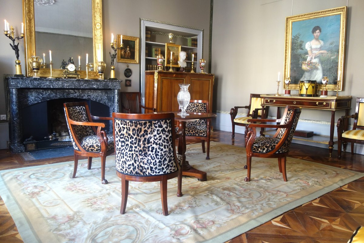 Large Aubusson Rug In Empire Restoration Style - 368cm X 270cm-photo-8