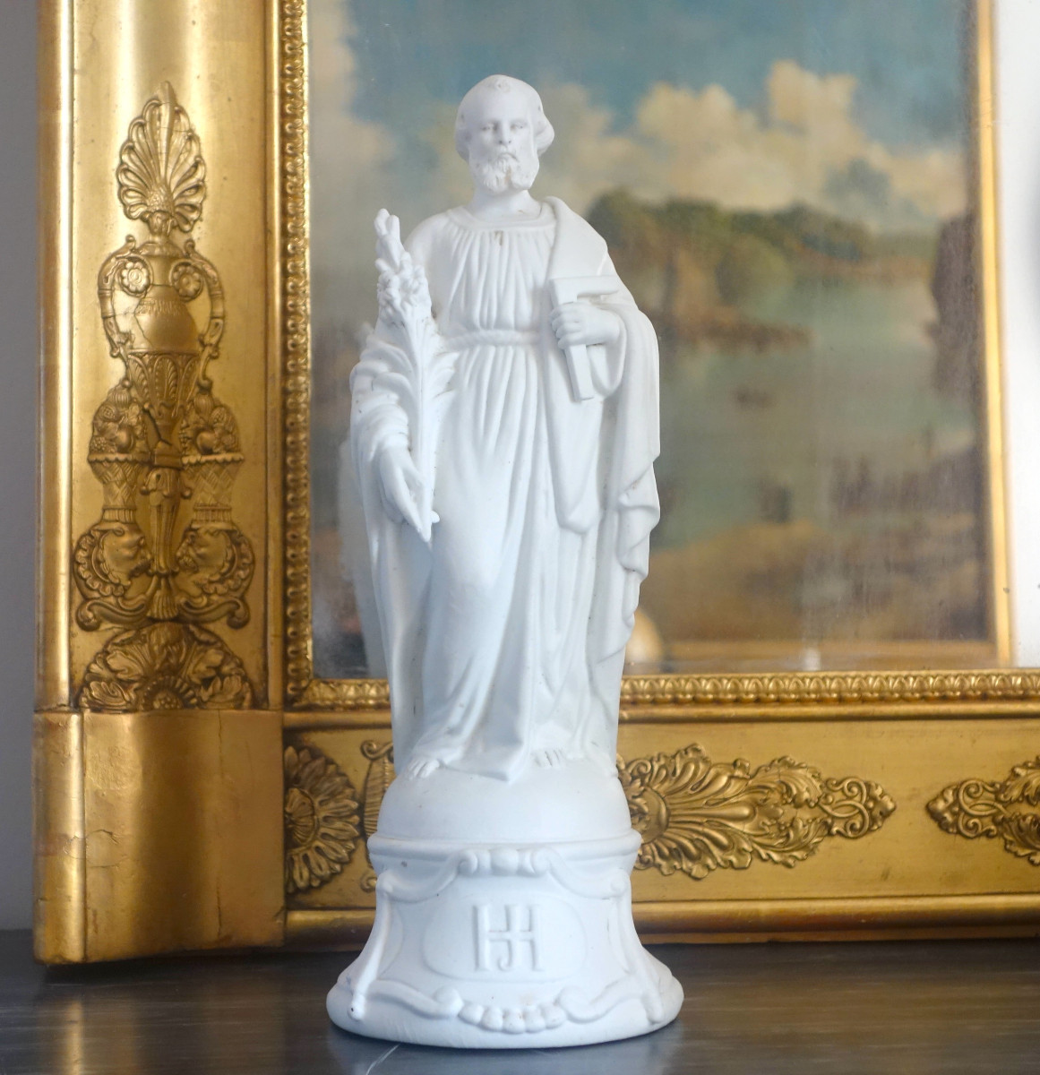 Saint Joseph - Porcelain Biscuit Statue From The Early 19th Century