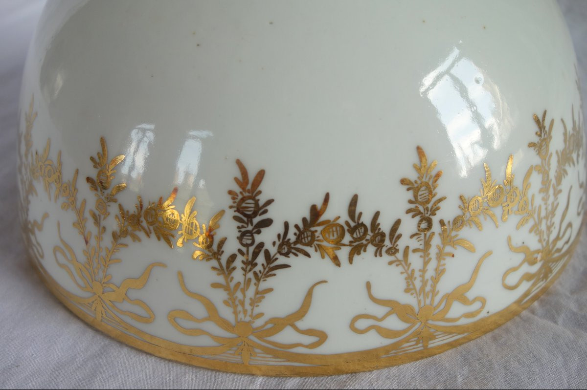   White And Gold Paris Porcelain Biscuit Bowl - Directoire Period, Late 18th Century-photo-5