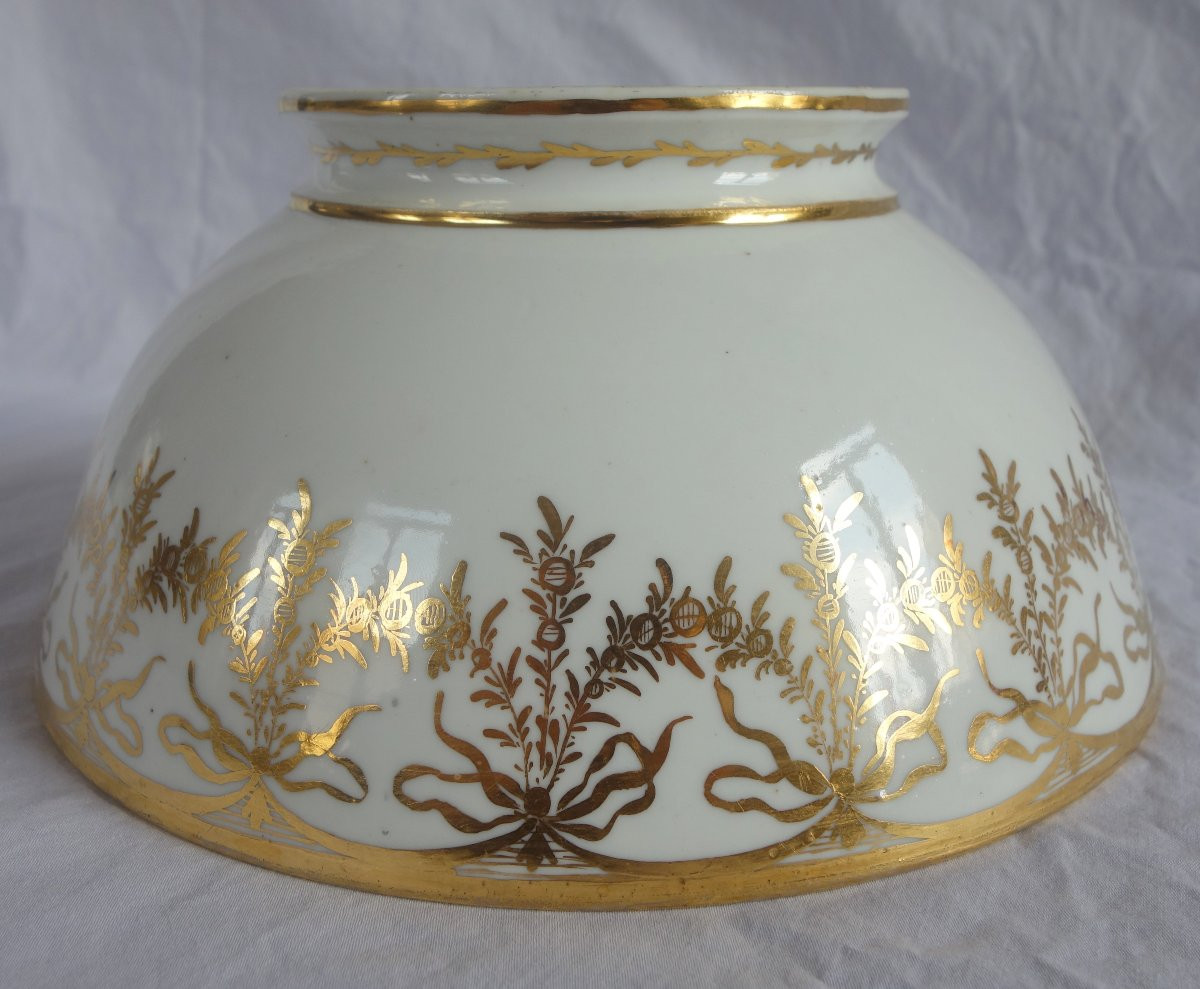   White And Gold Paris Porcelain Biscuit Bowl - Directoire Period, Late 18th Century-photo-6