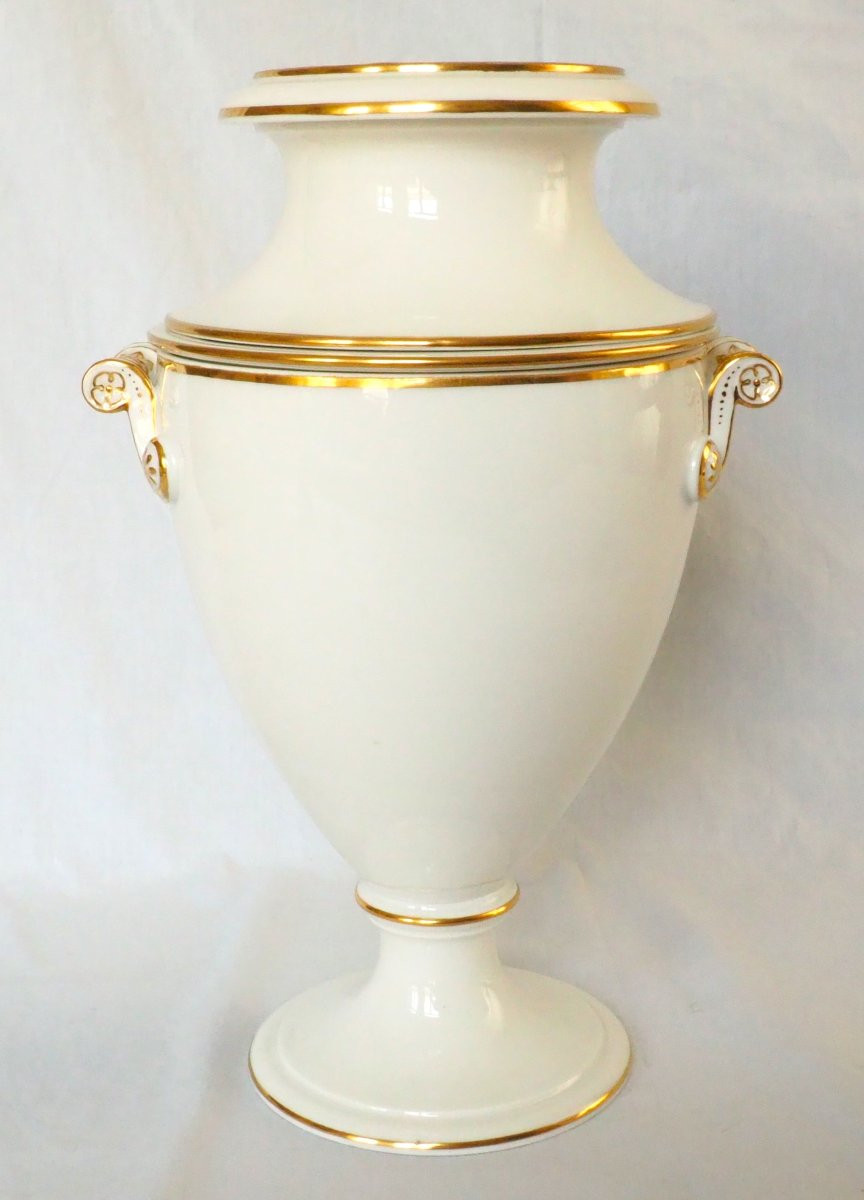 Manufacture Nast: Pair Of Empire Period Iceboxes In White And Gold Paris Porcelain, Signed-photo-3