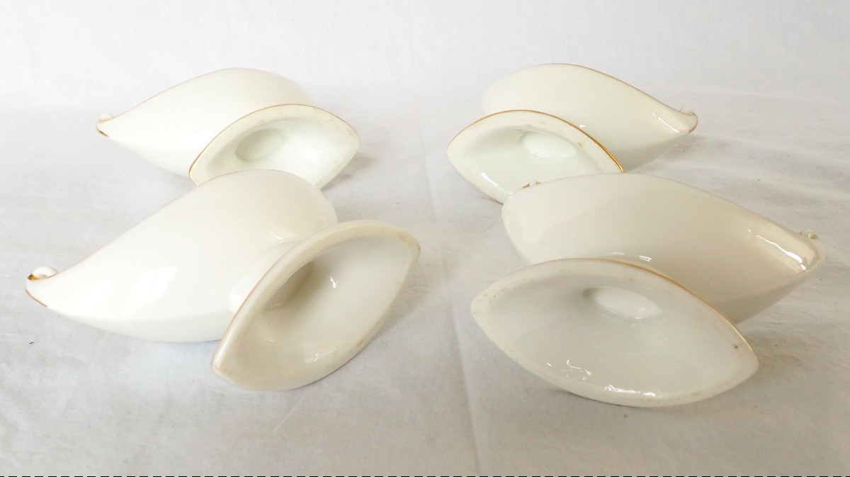 Nast : Set Of 4 Empire Paris Porcelain Salt Cellars - Early 19th Century-photo-4