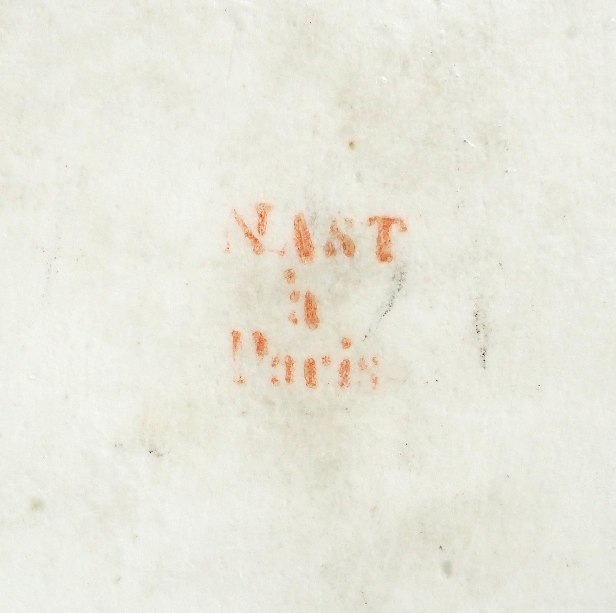Nast : beurrier d’époque Empire en porcelaine de Paris blanche et or-photo-5