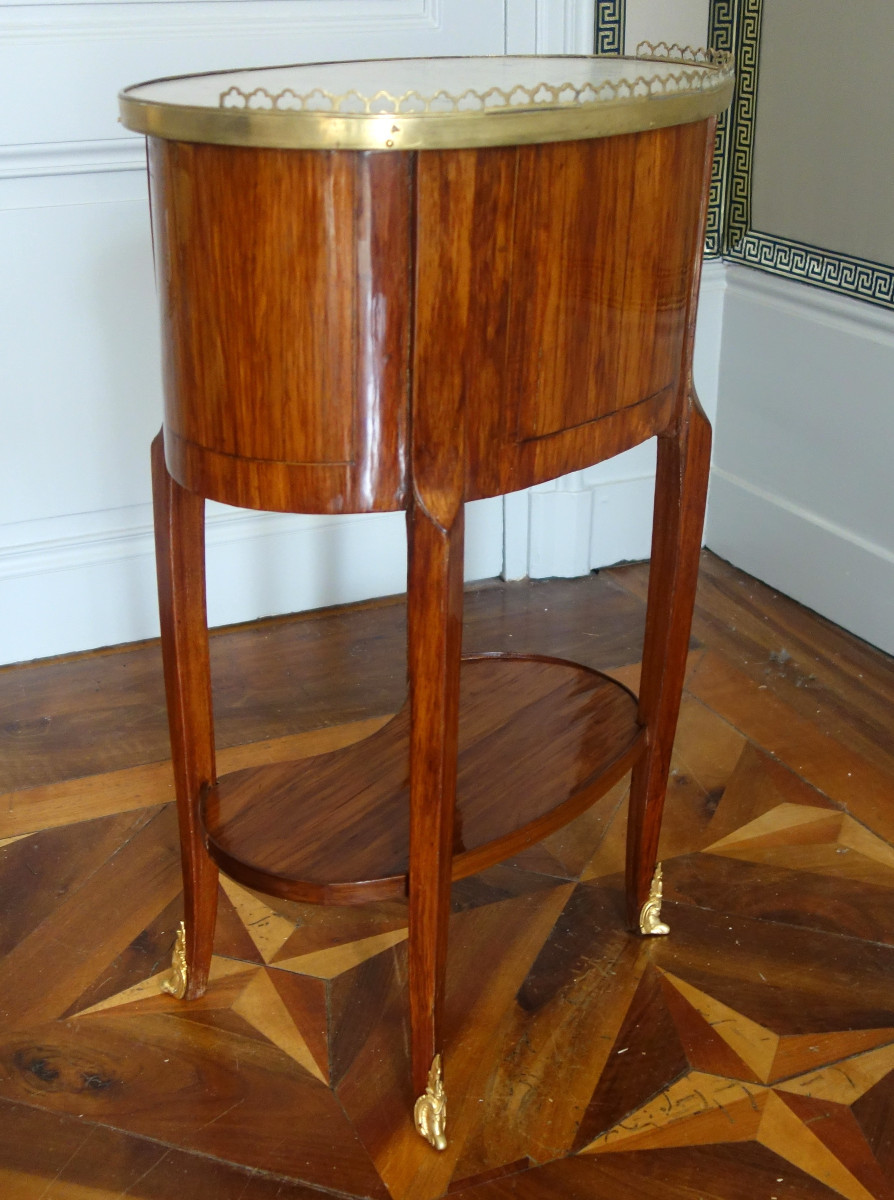 Table de salon chiffonnière à tiroir écritoire en bois de rose,  époque Transition vers 1770-photo-3
