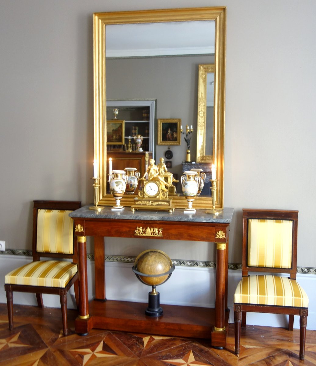 Paire de vases Empire en porcelaine de Paris - paysages tournants-photo-8