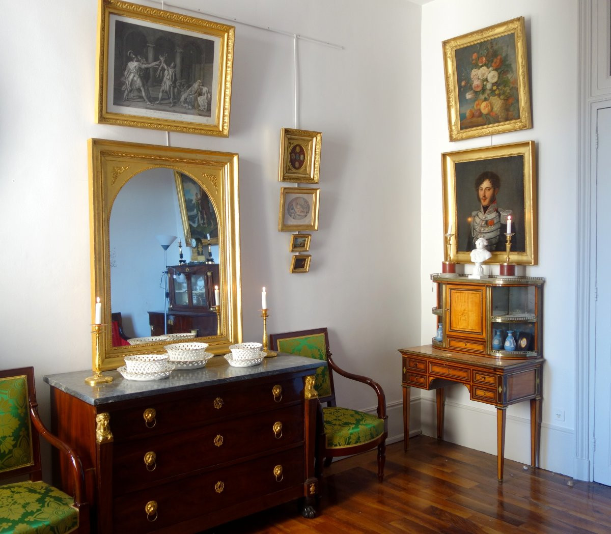 Nature morte début XIXe siècle, suiveur de van Spaendonck : bouquet de fleurs - 58cm x 70cm-photo-8