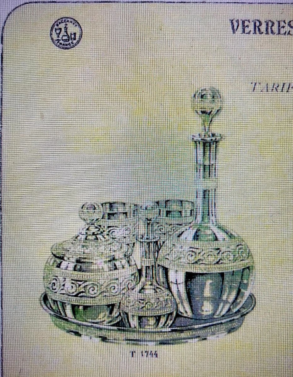 Baccarat - 5-piece Water Or Night Glass Service With Athenian Engraving Decoration -photo-2