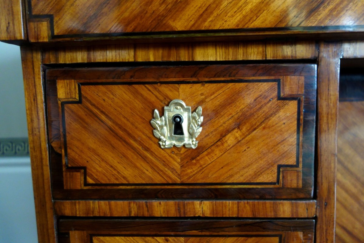 Bureau de changeur ou Mazarin en marqueterie d'époque Louis XVI-photo-2