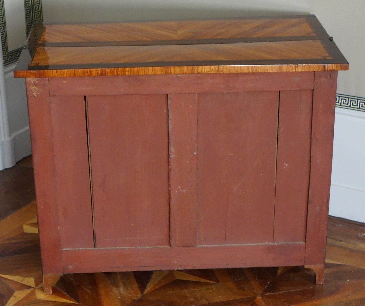 Bureau de changeur ou Mazarin en marqueterie d'époque Louis XVI-photo-7